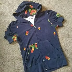 Juicy couture cherry terry hoodie large New
